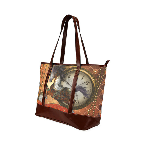 Steampunk, awesome steampunk horse Tote Handbag (Model 1642)