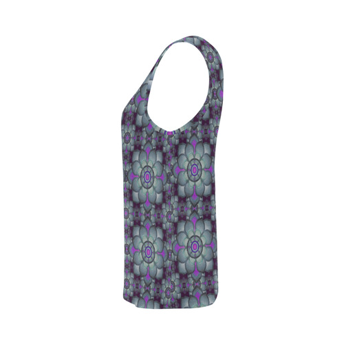 Hot Pink, teal pattern All Over Print Tank Top for Women (Model T43)