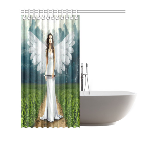 Beautiful Angel White Wings Landscape Shower Curtain 72"x72"