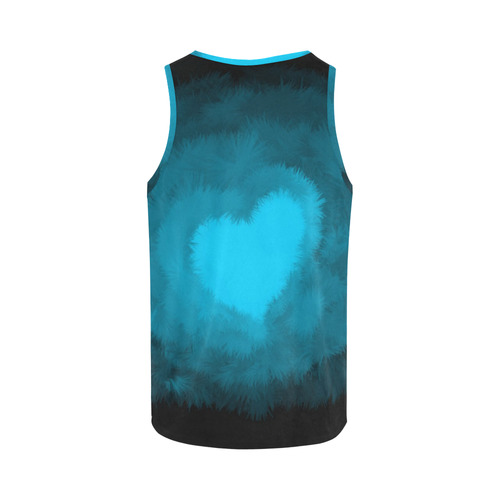 Blue Fluffy Heart, Valentine All Over Print Tank Top for Women (Model T43)