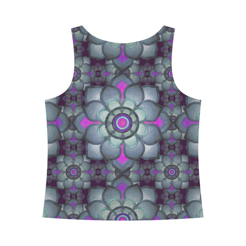 Hot Pink and teal pattern All Over Print Tank Top for Women (Model T43)