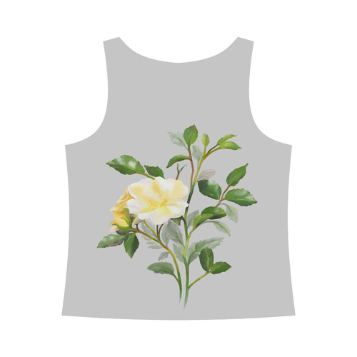 Yellow Rose, floral watercolor All Over Print Tank Top for Women (Model T43)