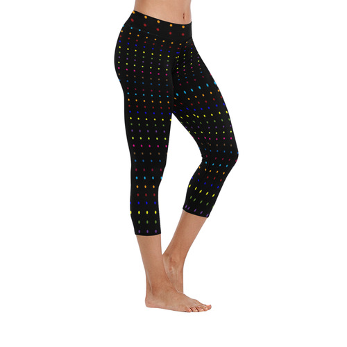 Dots & Colors Modern, Colorful pattern design Women's Low Rise Capri Leggings (Invisible Stitch) (Model L08)