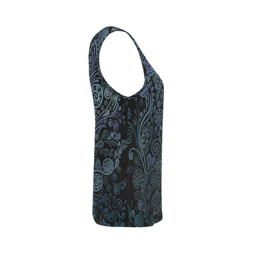 3D psychedelic ornaments blue All Over Print Tank Top for Women (Model T43)