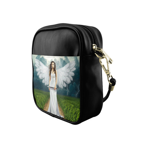 Beautiful Angel White Wings Landscape Sling Bag (Model 1627)