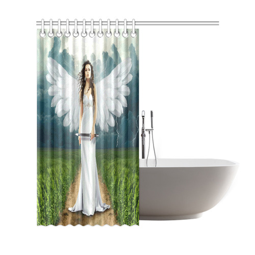 Beautiful Angel White Wings Landscape Shower Curtain 69"x72"