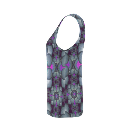 Hot Pink and teal pattern All Over Print Tank Top for Women (Model T43)