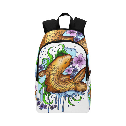 Koi Fish Fabric Backpack for Adult (Model 1659)