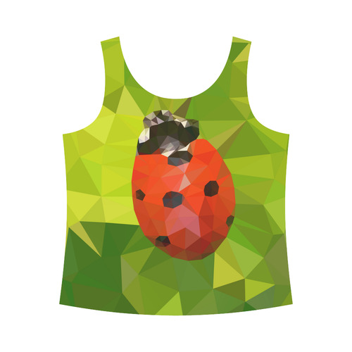 Lady Bug, low poly All Over Print Tank Top for Women (Model T43)