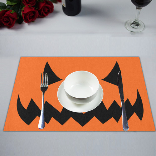 Mad Pumpkin Face Placemat 14’’ x 19’’ (Two Pieces)