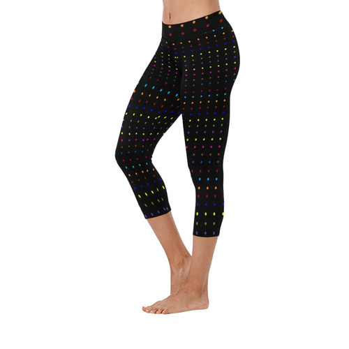 Dots & Colors Modern, Colorful pattern design Women's Low Rise Capri Leggings (Invisible Stitch) (Model L08)