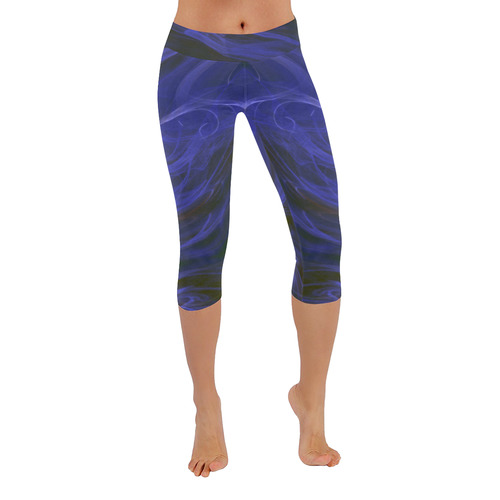 Tempest   abstract Women's Low Rise Capri Leggings (Invisible Stitch) (Model L08)