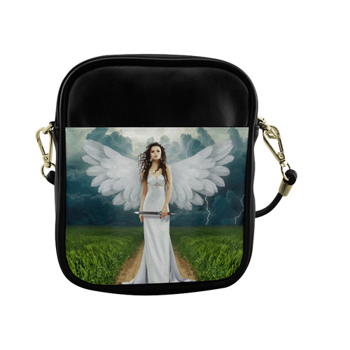 Beautiful Angel White Wings Landscape Sling Bag (Model 1627)