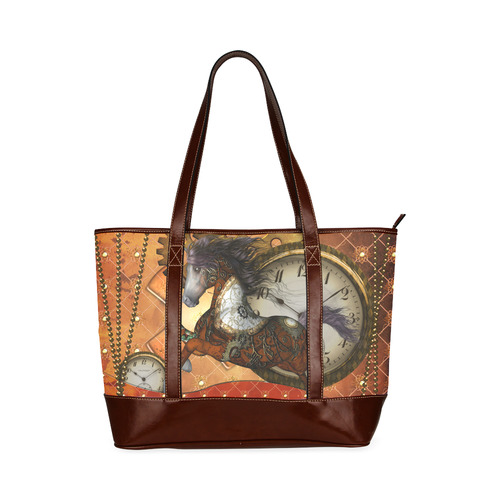 Steampunk, awesome steampunk horse Tote Handbag (Model 1642)