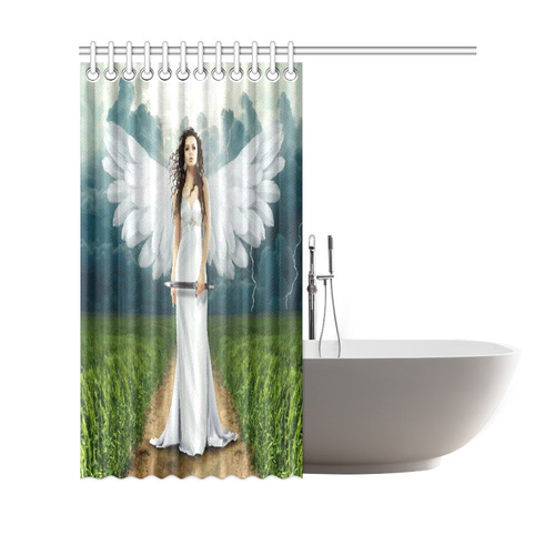 Beautiful Angel White Wings Landscape Shower Curtain 69"x70"