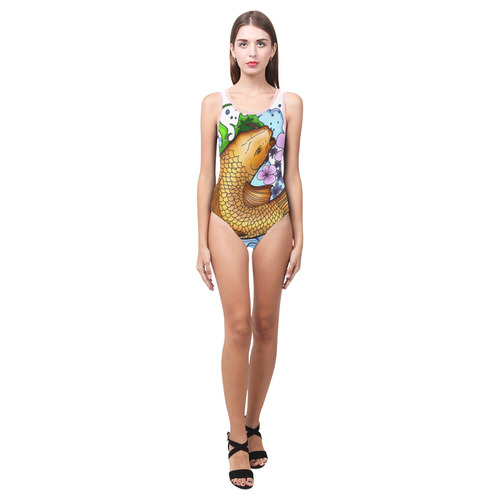 Koi Fish Vest One Piece Swimsuit (Model S04)