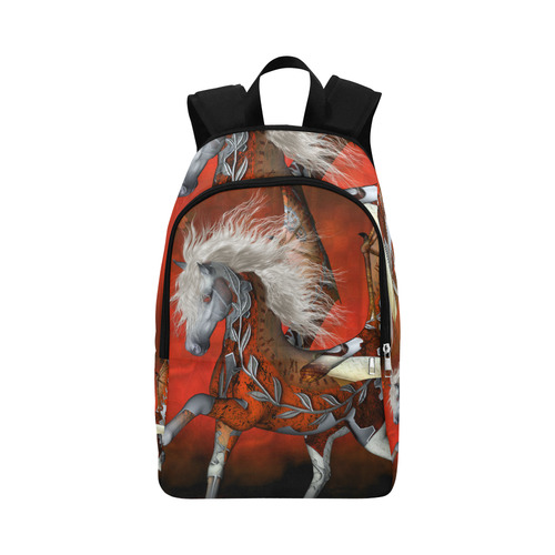 Awesome steampunk horse with wings Fabric Backpack for Adult (Model 1659)