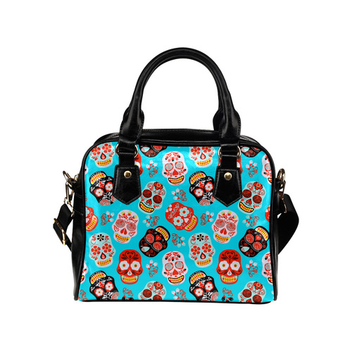 Sugar Skull Day of the Dead Floral Pattern Shoulder Handbag (Model 1634)