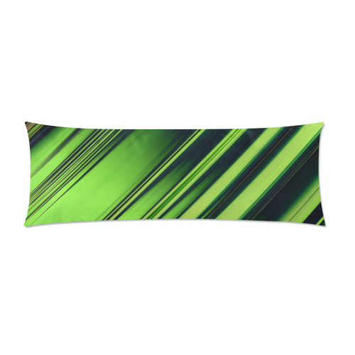 Diagonal Green/Black Stripes Custom Zippered Pillow Case 21"x60"(Two Sides)