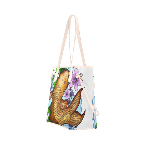 Koi Fish Clover Canvas Tote Bag (Model 1661)