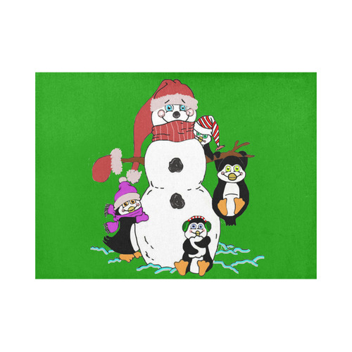 Christmas Snowman And Penguins Placemat 14’’ x 19’’