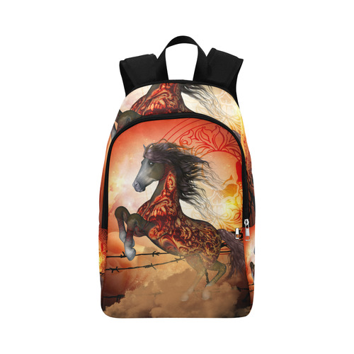 Awesome creepy horse with skulls Fabric Backpack for Adult (Model 1659)