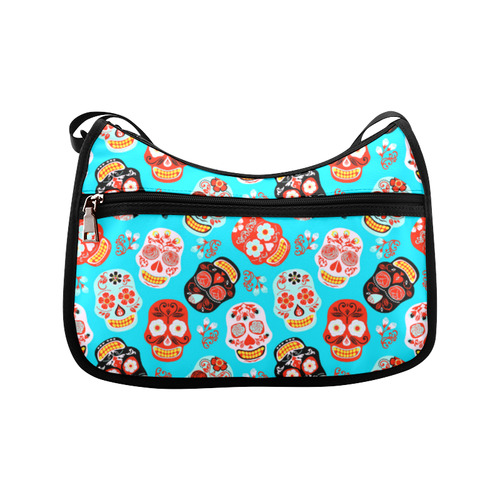 Sugar Skull Day of the Dead Floral Pattern Crossbody Bags (Model 1616)