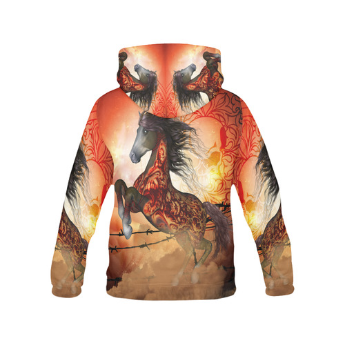 Awesome creepy horse with skulls All Over Print Hoodie for Men (USA Size) (Model H13)