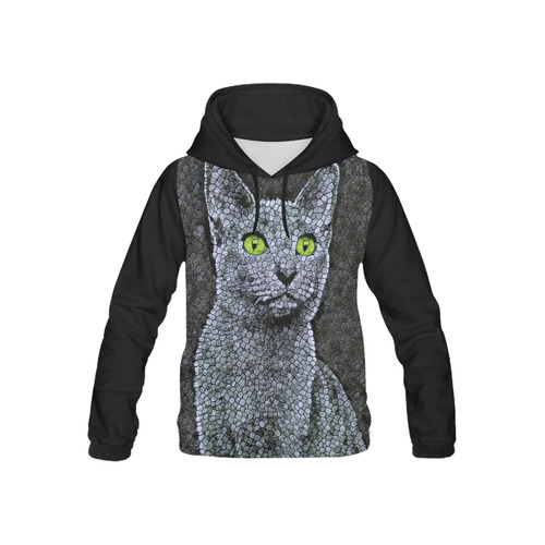 RUSSIAN BLUE KITTY 4 KIDS All Over Print Hoodie for Kid (USA Size) (Model H13)