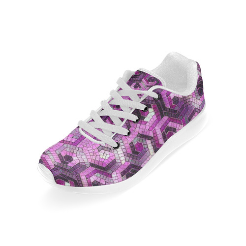 Pattern Factory 23 pink by JamColors Kid's Running Shoes (Model 020)