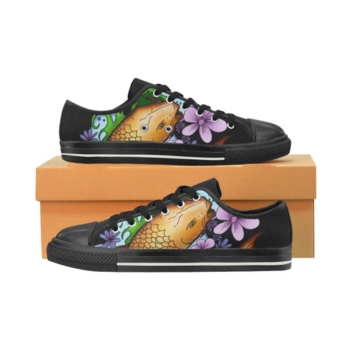 Koi Fish Women's Classic Canvas Shoes (Model 018)