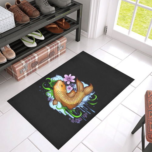 Koi Fish Azalea Doormat 30" x 18" (Sponge Material)