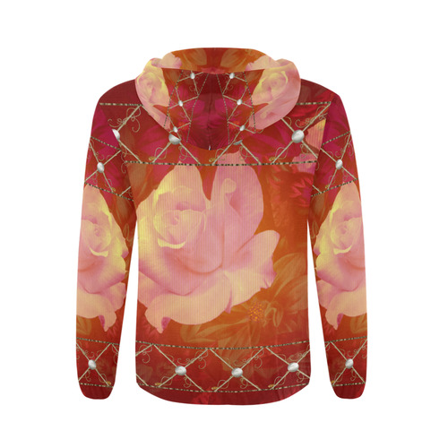 Beautiful soft roses All Over Print Full Zip Hoodie for Men (Model H14)