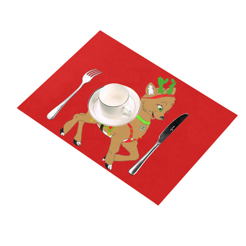 Christmas Reindeer Doe Placemat 14’’ x 19’’