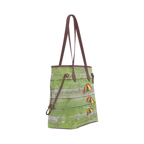 Vegan Save Umbrella Clover Canvas Tote Bag (Model 1661)