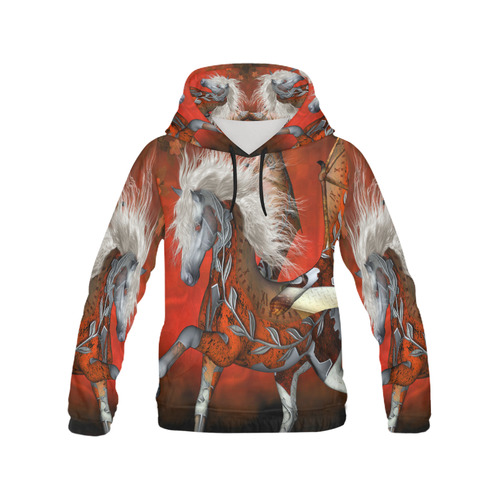 Awesome steampunk horse with wings All Over Print Hoodie for Men (USA Size) (Model H13)