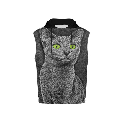 RUSSIAN BLUE KITTY 4 KIDS All Over Print Sleeveless Hoodie for Kid (Model H15)