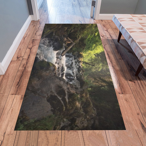 Forest Waterfall - Floor Mat Area Rug 7'x3'3''