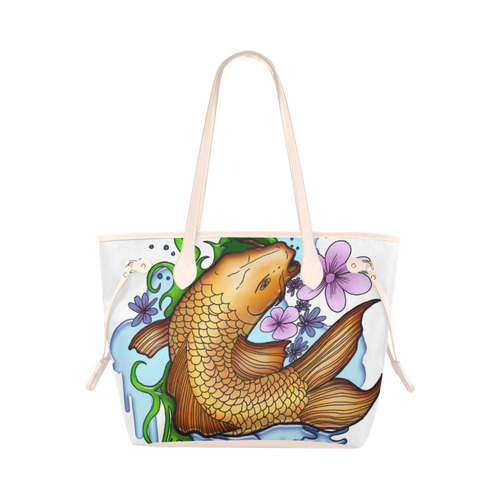 Koi Fish Clover Canvas Tote Bag (Model 1661)