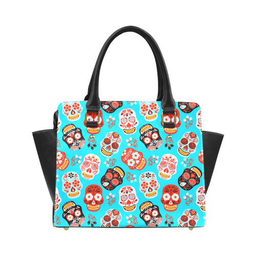 Sugar Skull Day of the Dead Floral Pattern Classic Shoulder Handbag (Model 1653)