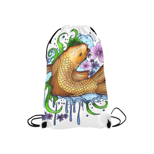 Koi Fish Small Drawstring Bag Model 1604 (Twin Sides) 11"(W) * 17.7"(H)