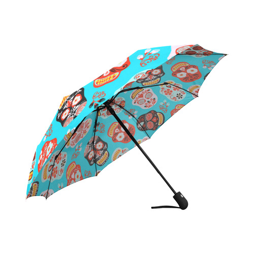 Sugar Skull Day of the Dead Floral Pattern Auto-Foldable Umbrella (Model U04)