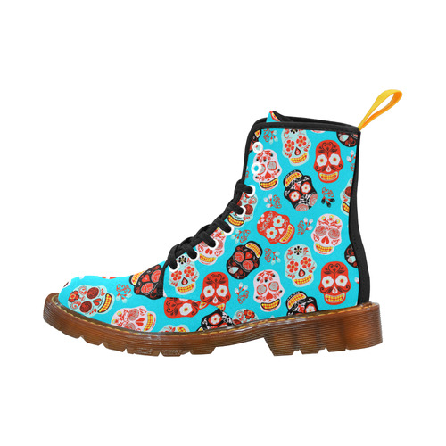 Sugar Skull Day of the Dead Floral Pattern Martin Boots For Women Model 1203H