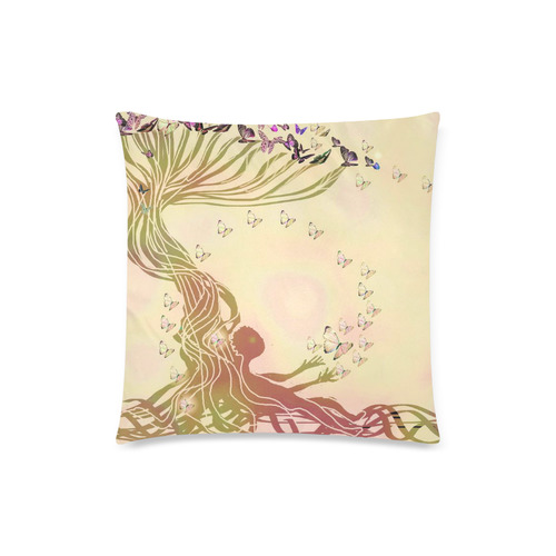 arbre a papillon butterflies tree Custom Zippered Pillow Case 18"x18" (one side)