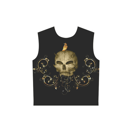 The golden skull All Over Print Sleeveless Hoodie for Women (Model H15)