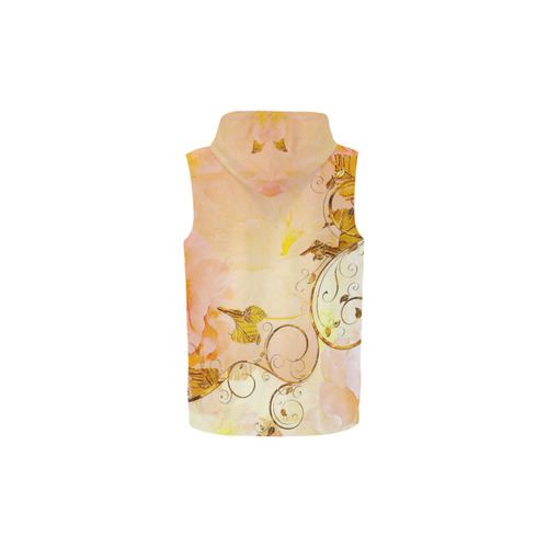 Beautiful flowers in soft colors All Over Print Sleeveless Zip Up Hoodie for Kid (Model H16)