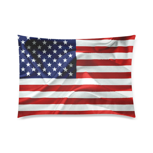 America Flag Banner Patriot Stars Stripes Freedom Custom Zippered Pillow Case 20"x30" (one side)