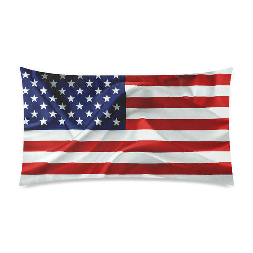 America Flag Banner Patriot Stars Stripes Freedom Rectangle Pillow Case 20"x36"(Twin Sides)