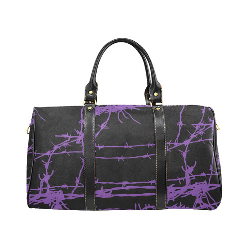 Purple Barbed Wire Goth Print New Waterproof Travel Bag/Large (Model 1639)