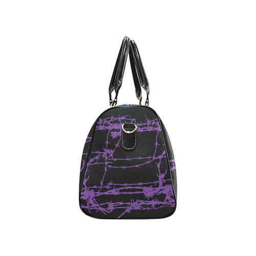 Purple Barbed Wire Goth Print New Waterproof Travel Bag/Large (Model 1639)